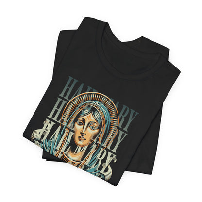 Mary Ave Maria Graphic Tee — 'Ave Maria' Vintage Religious Portrait T‑Shirt