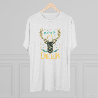 Majestic AF Deer Tee - Unisex Tri-Blend Crew Tee, Perfect for Nature Lovers, Gifts for Hunters, Casual Wear, Wildlife Enthusiasts