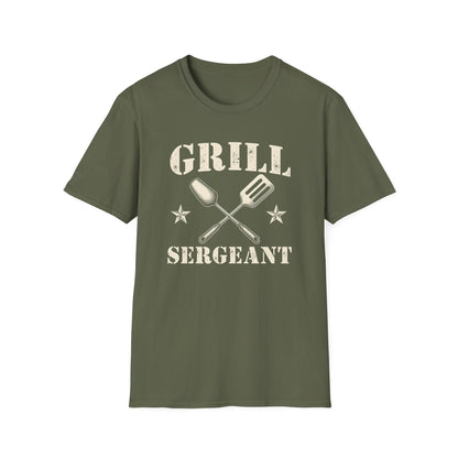 Grill Sergeant T-Shirt, Unisex Softstyle Tee, BBQ Gift, Father's Day Shirt, Grilling Apparel - Psychonaut Swag