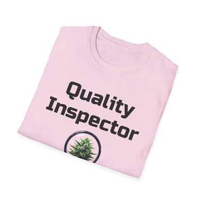Quality Inspector, Canabis Magnified, Unisex Softstyle T-Shirt, Funny T-Shirt, Gift for Inspectors, Plant Lover Shirt, Unique Graphic Tee, Casual Wear - Psychonaut Swag