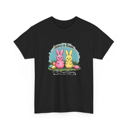 Easter T-Shirt — "Jesus Is Risen, Tell Your Peeps" Cute Peeps Bunny Tee