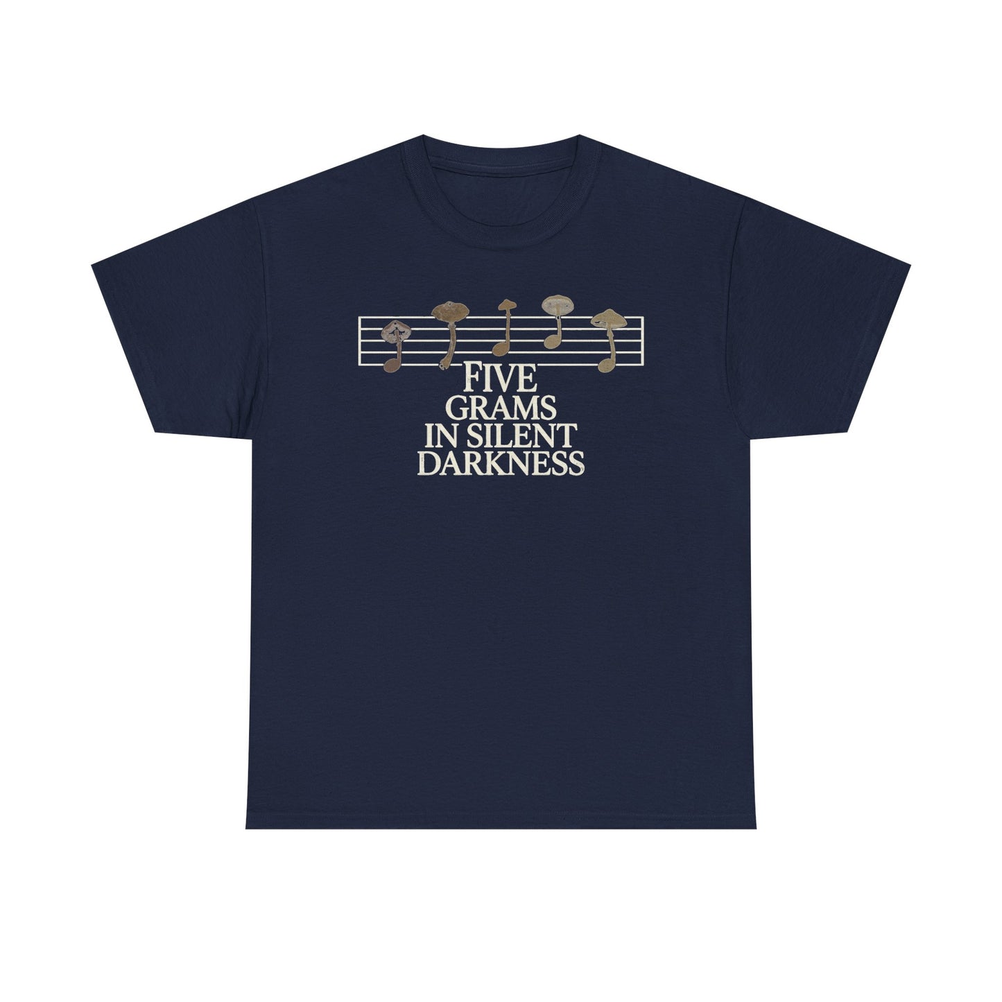 Vintage Music Tee — "Five Grams in Silent Darkness" Graphic Shirt
