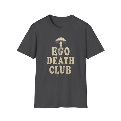 Ego Death Club Mushroom, T-Shirt, Unisex Softstyle Tee, Casual Wear, Gift for Friends, Unique Graphic Shirt - Psychonaut Swag