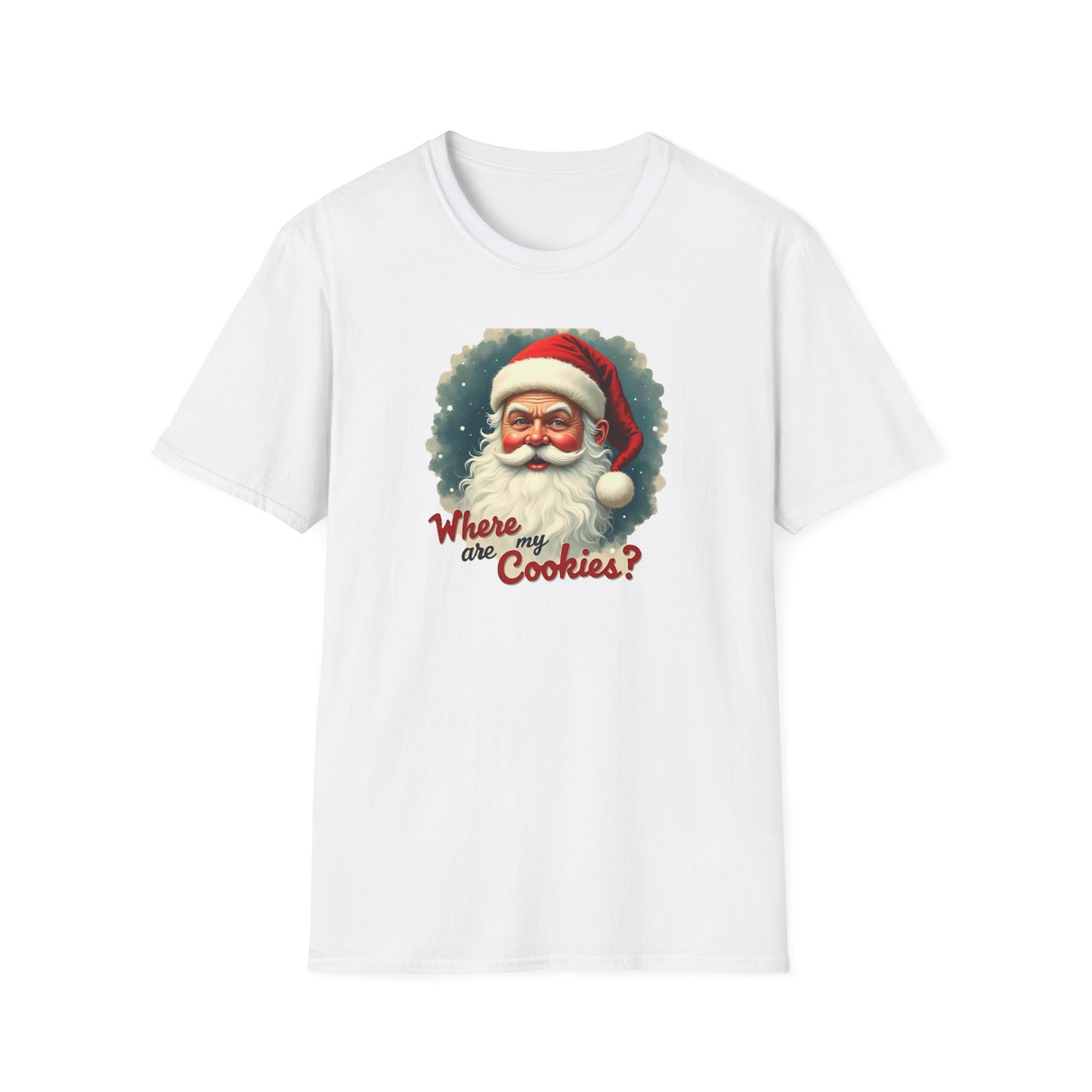 Where Are My Cookies? Vintage Santa T-Shirt — Funny Christmas Holiday Tee
