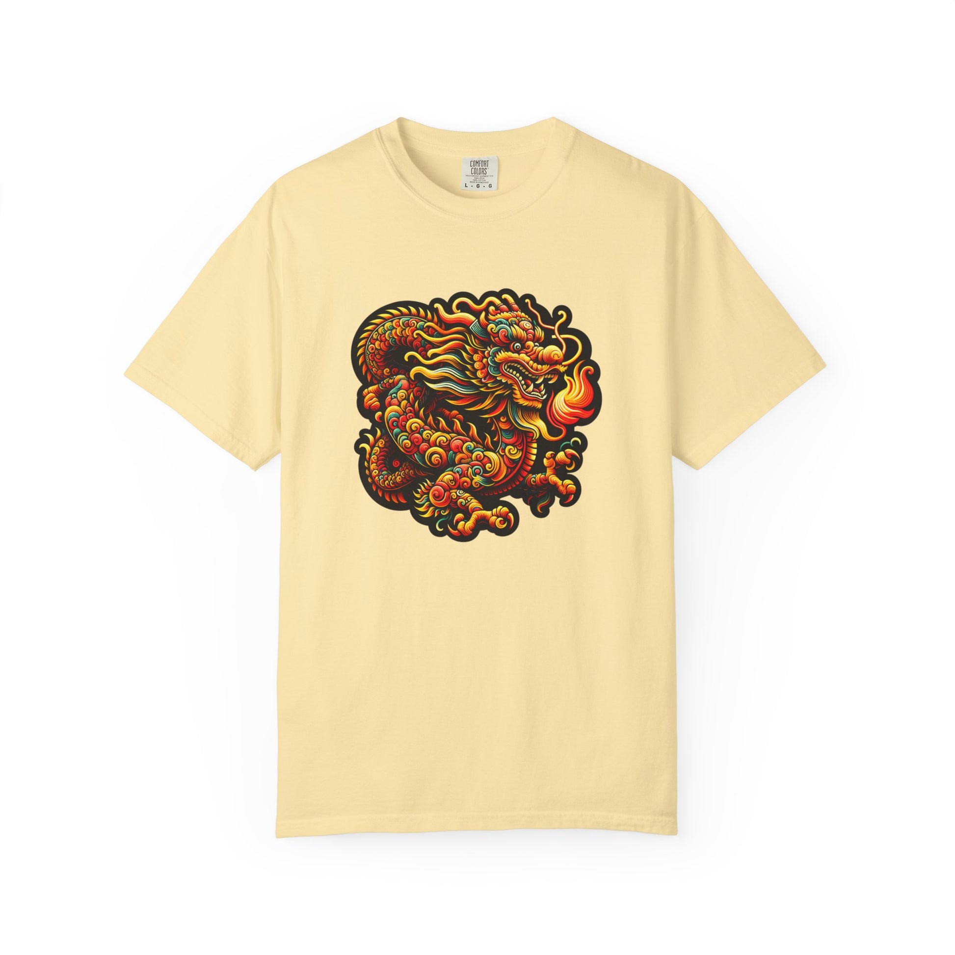 Dragon, Unisex Dragon Graphic T-Shirt - Colorful Garment-Dyed Tee - Psychonaut Swag