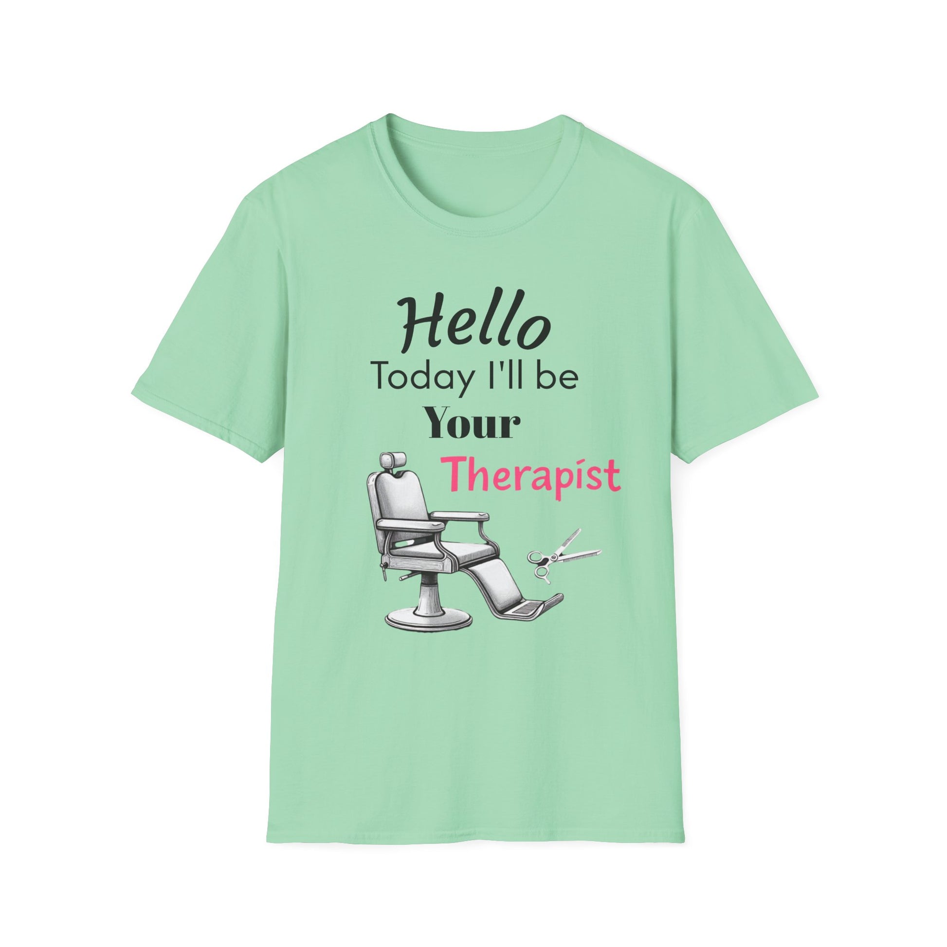Hair stylist therapy, Unisex Softstyle T-Shirt | Perfect Gift for Barbers, Stylists, Hairdressers, Funny Tee for Self-Care Sundays, Hair Salon [...] - Psychonaut Swag