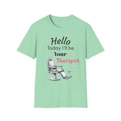 Hair stylist therapy, Unisex Softstyle T-Shirt | Perfect Gift for Barbers, Stylists, Hairdressers, Funny Tee for Self-Care Sundays, Hair Salon [...] - Psychonaut Swag