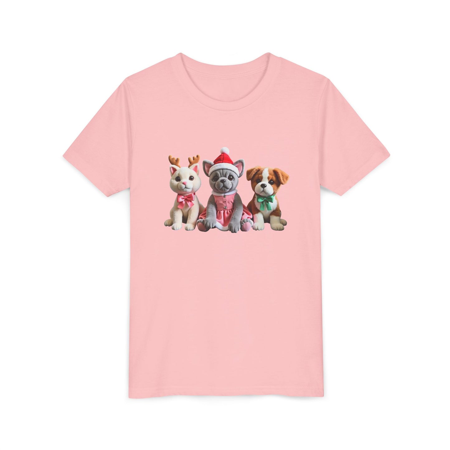 Kids Christmas Puppy Tee — Cute Festive Dogs in Santa Hats