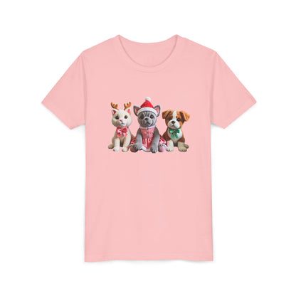 Kids Christmas Puppy Tee — Cute Festive Dogs in Santa Hats