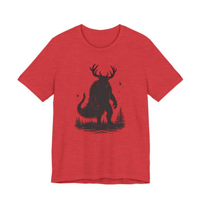 Krampus Squatch T-Shirt — Deer-Antlered Sasquatch Graphic Tee