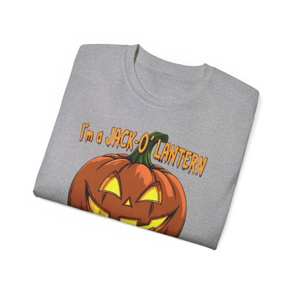 Halloween Jack-O'-Lantern Unisex Tee, Funny Costume Shirt, Spooky Festive Apparel, Halloween Party Gift, October Celebration Outfit