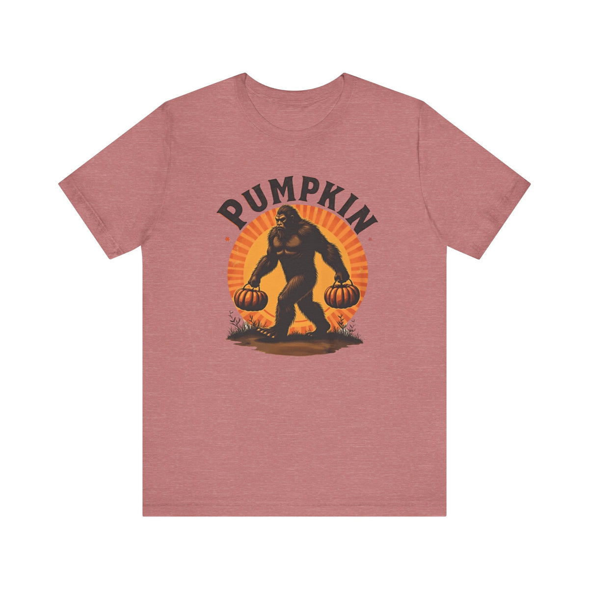 Pumpkin Bigfoot T-Shirt – Unisex Harvest Tee for Fall, Halloween, Autumn Celebrations, Gift for Nature Lovers, Casual Wear