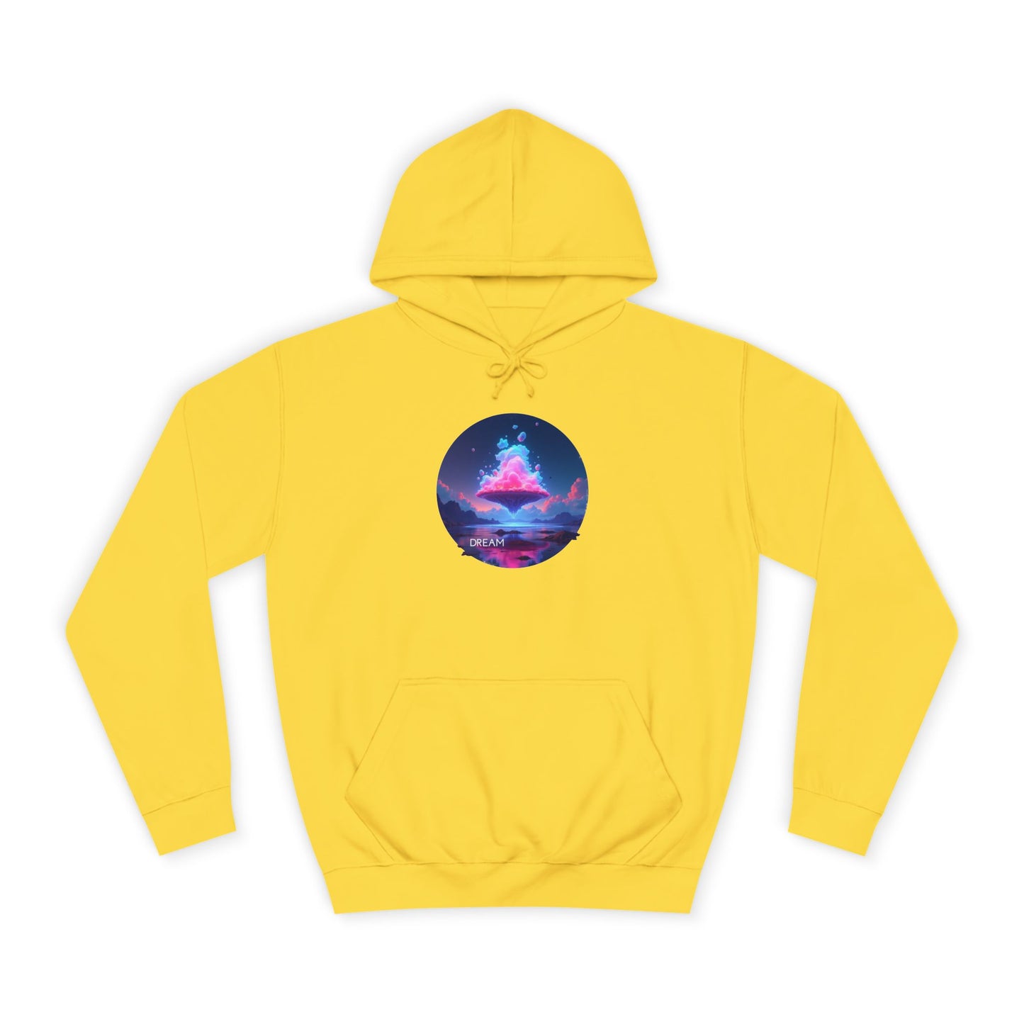 Hoodie — Neon Vaporwave Mountain Graphic Pullover