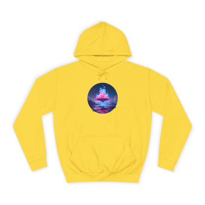 Hoodie — Neon Vaporwave Mountain Graphic Pullover