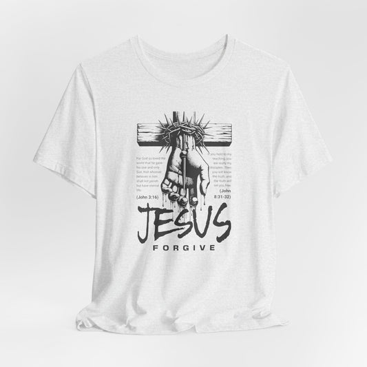 Jesus Forgive Cross T-Shirt — Christian Faith Tee