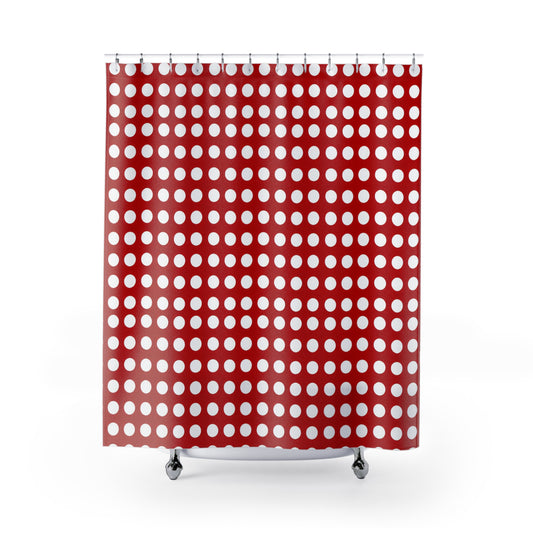 Retro Polka Dot Shower Curtain - Retro 80's Movie Referance - Psychonaut Swag