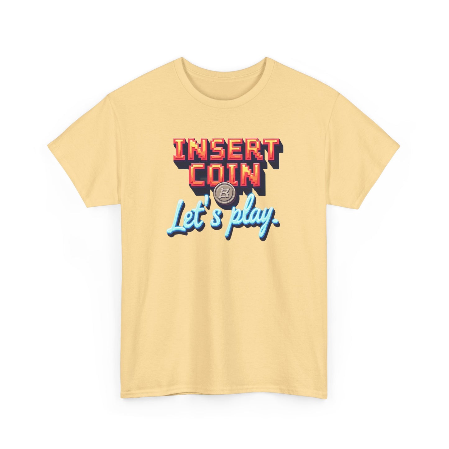 Insert Coin Tee, Let's Play Graphic Shirt, Retro Gamer T-Shirt, Unisex Cotton Tee, Gift for Game Lovers, Casual Wear