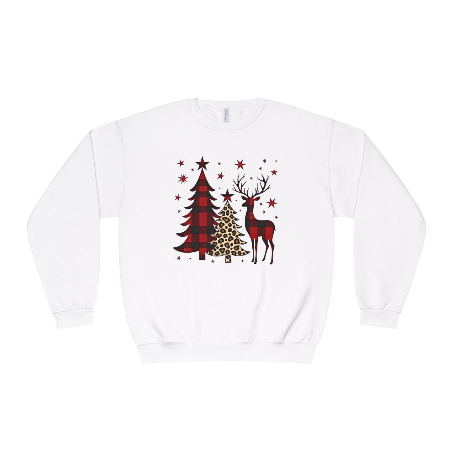 Christmas Buffalo Plaid Trees & Reindeer Crewneck Sweatshirt