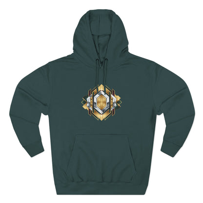 Geometric Gold Crest Hoodie