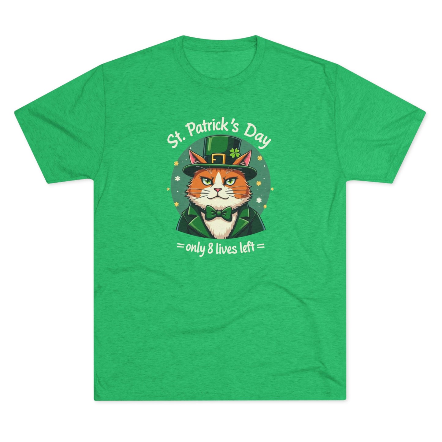 St. Patrick’s Day Cat Tee — “Only 8 Lives Left” Funny Irish Holiday Shirt