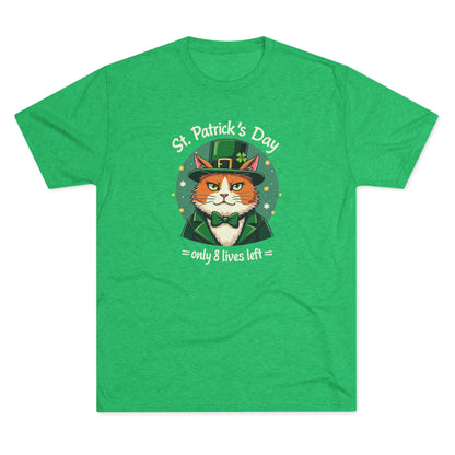 St. Patrick’s Day Cat Tee — “Only 8 Lives Left” Funny Irish Holiday Shirt