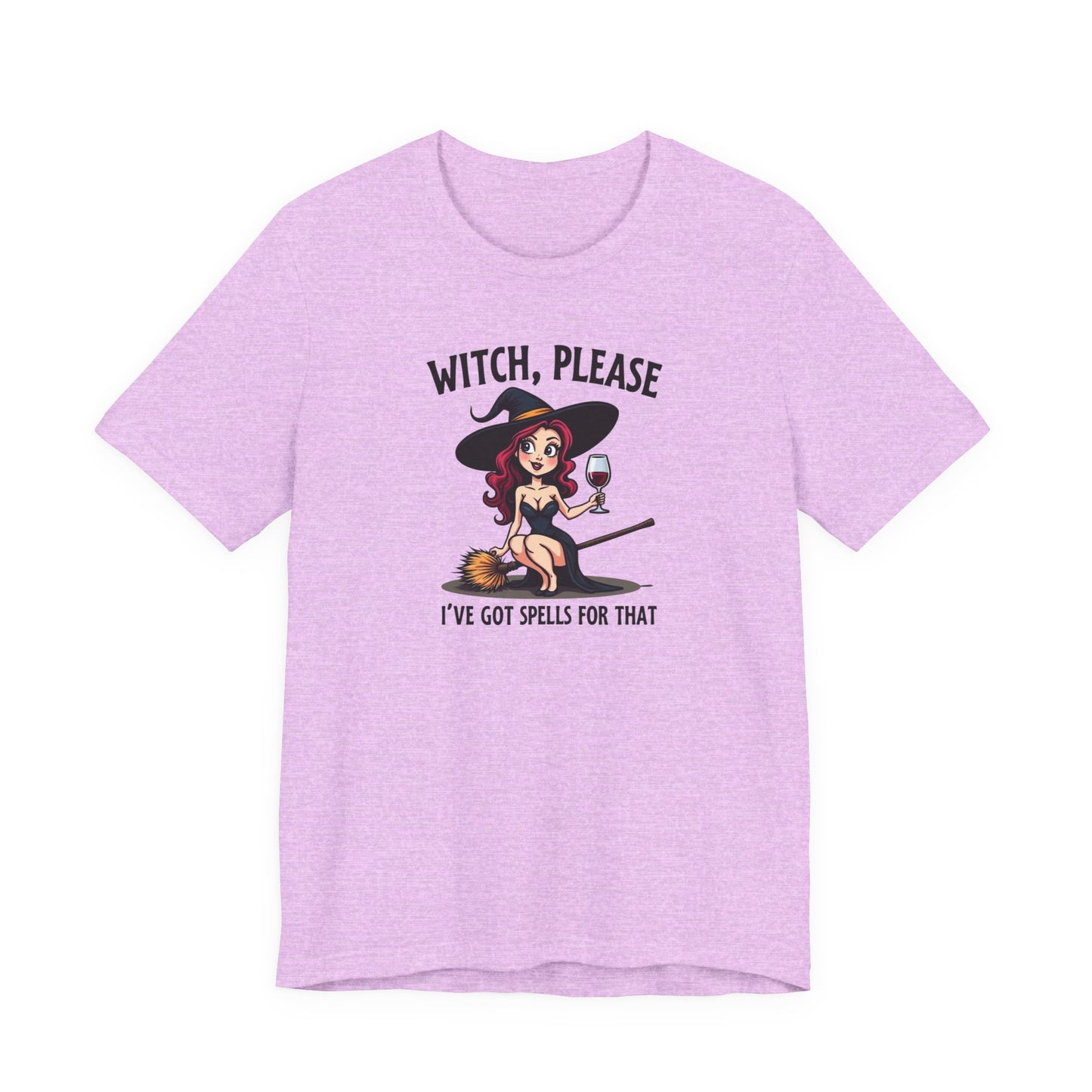 Witch, Please Tee — Cute Pinup Witch Graphic T‑Shirt ("I’ve Got Spells For That")