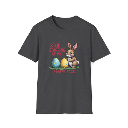 Easter Bunny T-Shirt – "Stop Starring at My Easter Eggs" Cute Holiday Tee