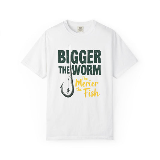 Big Worm Fishing Humor Unisex T-Shirt, Larger Than Life Tee, Gift for Anglers, Fun Outdoors Apparel, Dad's Fishing Day Shirt - Psychonaut Swag