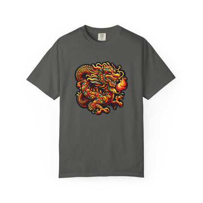 Dragon, Unisex Dragon Graphic T-Shirt - Colorful Garment-Dyed Tee - Psychonaut Swag