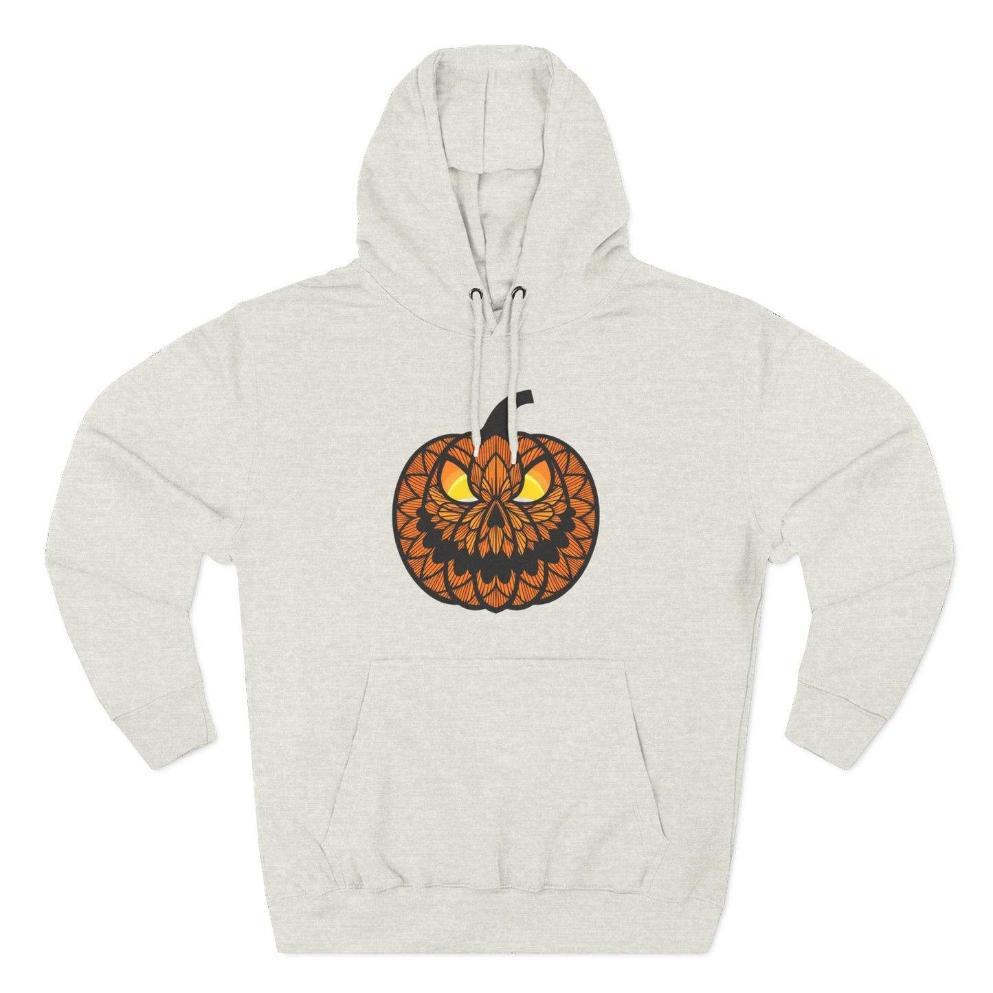 Pumpkin Mandala Hoodie — Halloween Jack-O'-Lantern Fleece Pullover