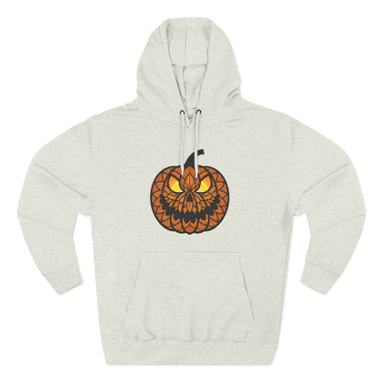 Pumpkin Mandala Hoodie — Halloween Jack-O'-Lantern Fleece Pullover