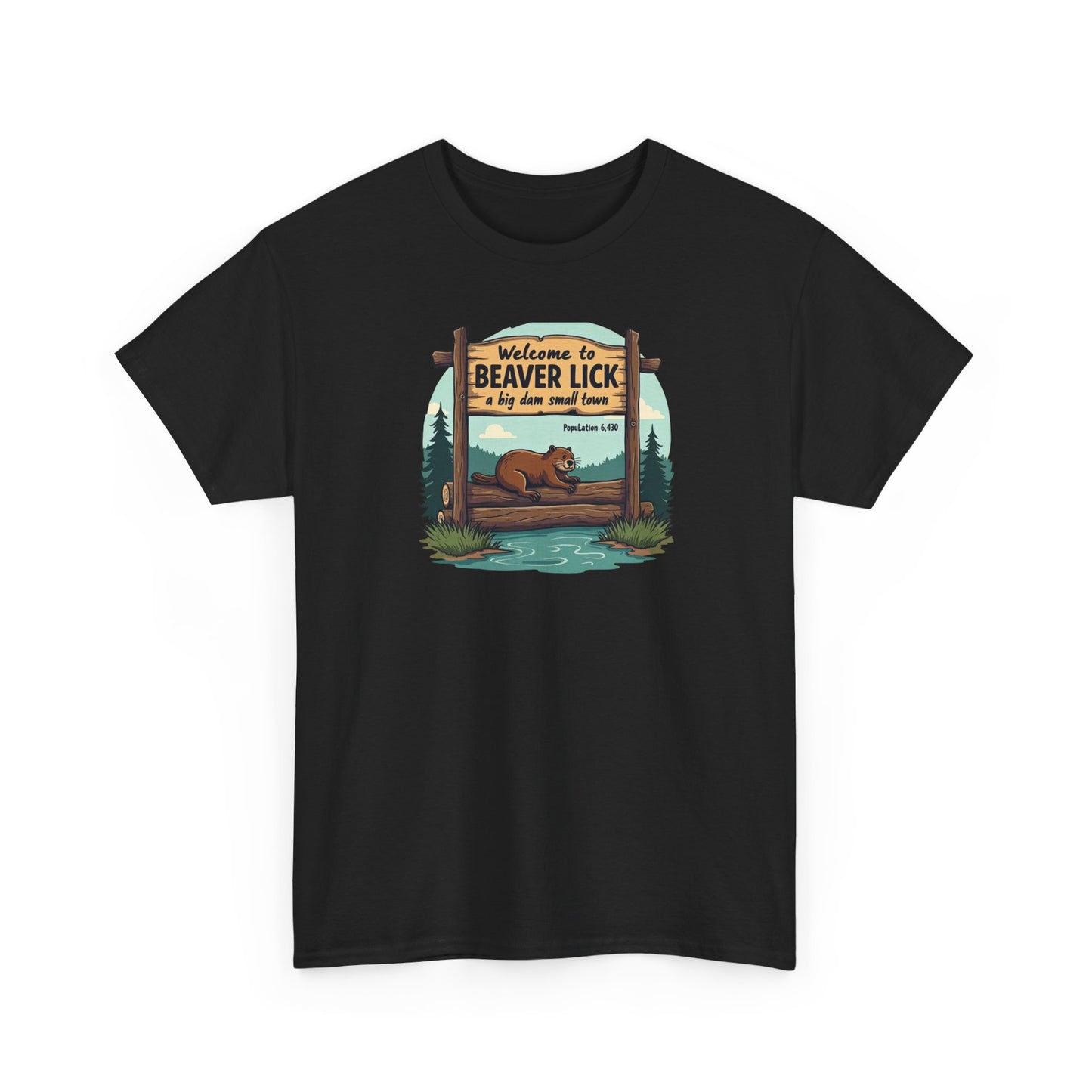 Beaver Lick Welcome Sign T-Shirt — Retro Outdoors Camping Graphic Tee