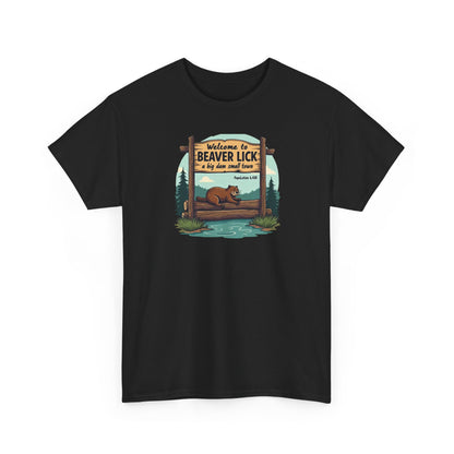 Beaver Lick Welcome Sign T-Shirt — Retro Outdoors Camping Graphic Tee