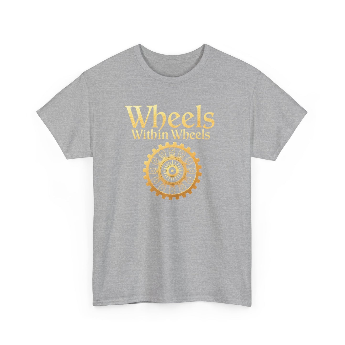Wheels within wheels, Unisex Heavy Cotton Tee, Casual Wear, Gift for Cyclists, Graphic T-Shirt, Birthday Gift, Summer Style