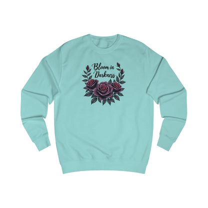 Bloom in Darkness Sweatshirt — Gothic Floral Rose Crewneck