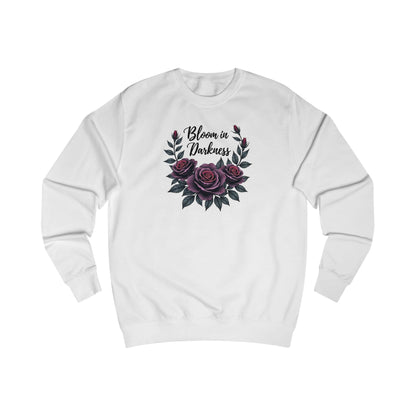Bloom in Darkness Sweatshirt — Gothic Floral Rose Crewneck