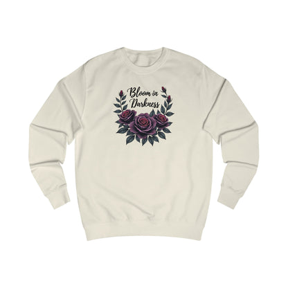 Bloom in Darkness Sweatshirt — Gothic Floral Rose Crewneck