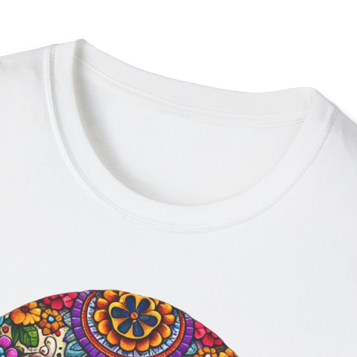 Floral Skull, Unisex Softstyle T-Shirt - Psychonaut Swag