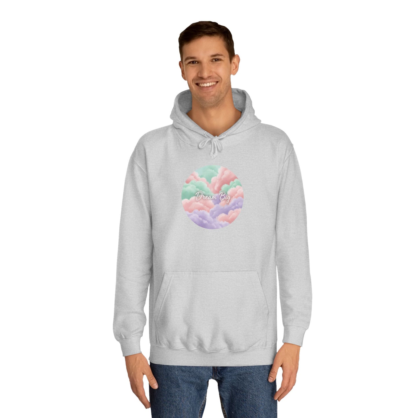 Pastel Cloud Circle Hoodie — Dreamy Vaporwave Pullover for Teens & Students