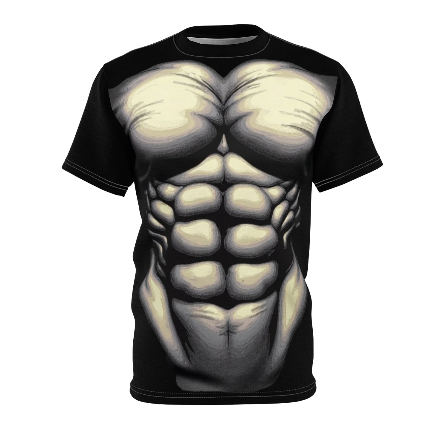 Muscle Torso Graphic Tee — 3D Abs Costume T-Shirt