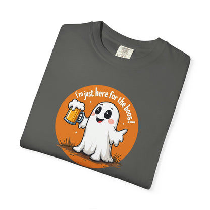 Halloween Ghost Beer T-Shirt — "I’m Just Here for the Boos" Cute Spooky Tee