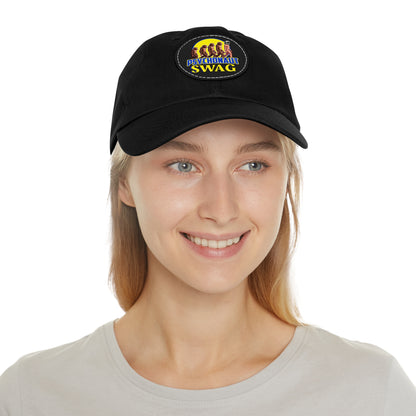Psychonaut Swag Dad Hat with Leather Patch, Casual Cap for Outdoor Adventures, Fun Gift for Dads, Unique Street Style Hat - Psychonaut Swag