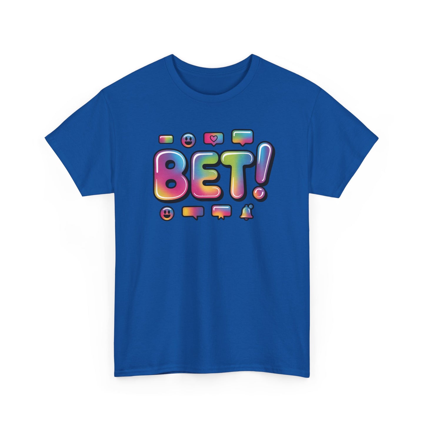 Bet! Colorful Speech Bubble Graphic Tee — Casual Youth Streetwear T-Shirt