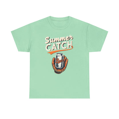 Summer Catch Tee, Casual Summer Shirt, Gift for Beer Lovers, Fun Graphic T-Shirt, Perfect for BBQs and Picnics - Psychonaut Swag