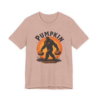 Pumpkin Bigfoot T-Shirt – Unisex Harvest Tee for Fall, Halloween, Autumn Celebrations, Gift for Nature Lovers, Casual Wear