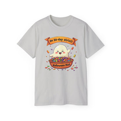 Funny Halloween Diet, Unisex Tee, Cute Ghost Humor Shirt, Gift for Halloween Lovers, Halloween Diet T-Shirt, Spooky Season Apparel