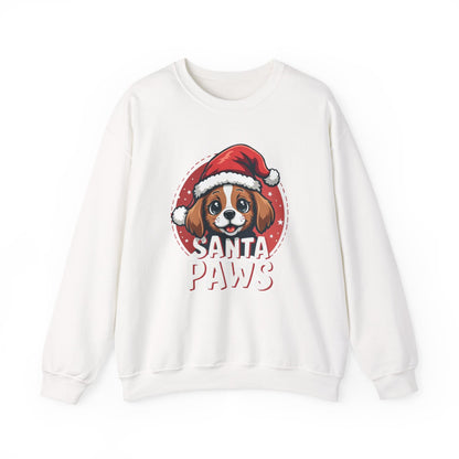 Christmas Dog Sweatshirt — "Santa Paws" Cute Puppy Holiday Crewneck