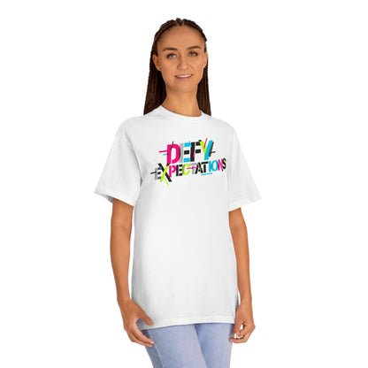 Defy Expectations Tee — Bold Retro Graphic T-Shirt