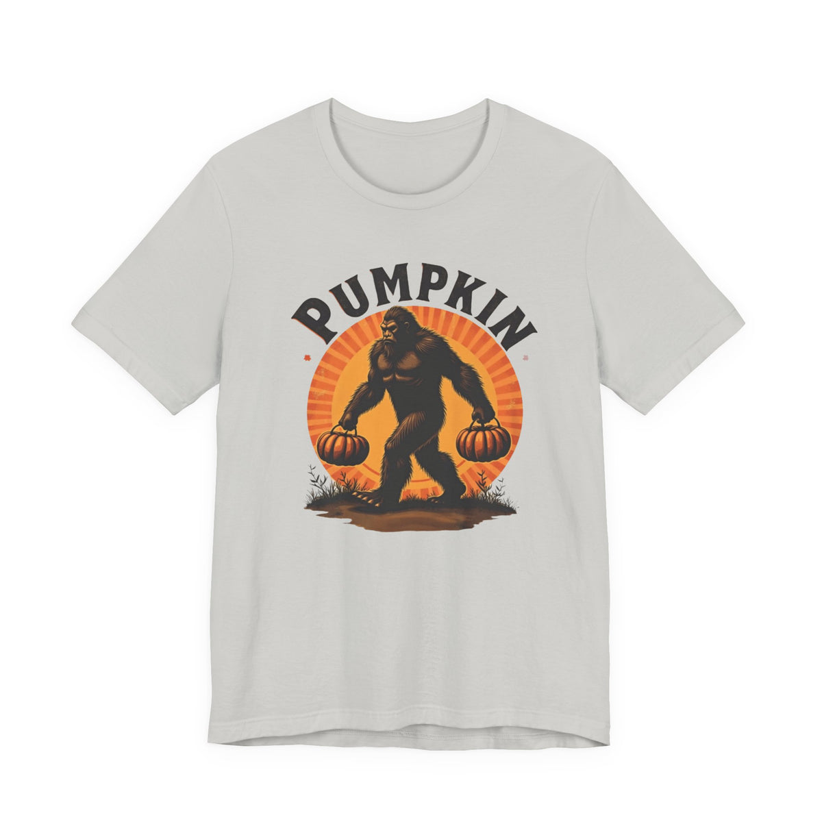 Pumpkin Bigfoot T-Shirt – Unisex Harvest Tee for Fall, Halloween, Autumn Celebrations, Gift for Nature Lovers, Casual Wear