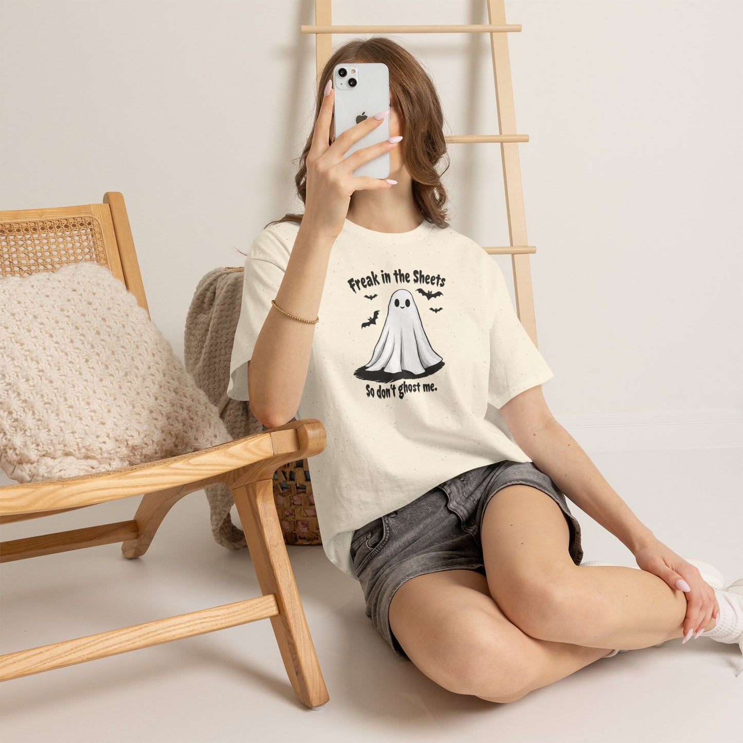 Ghost Tee — “Freak in the Sheets, So Don’t Ghost Me” Halloween Graphic T-Shirt